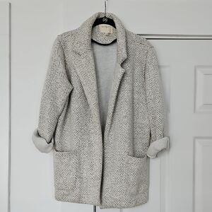 Thread & Supply Gray Herringbone Trench Coat
